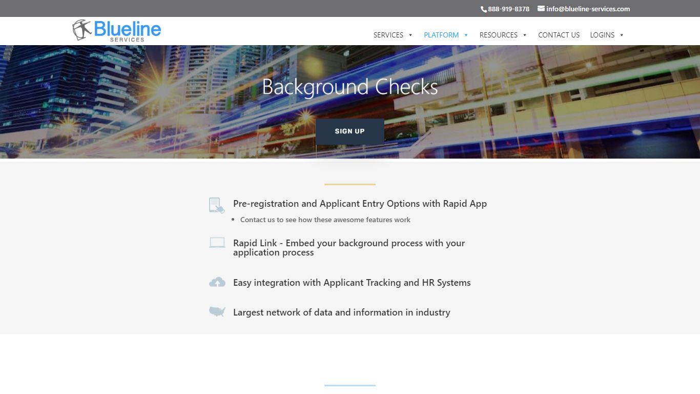 Platform - Background Checks - Blueline